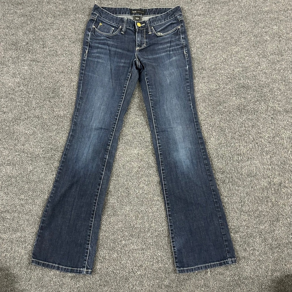 Mossimo Jeans Womens Size 2 Dark Wash Bootcut Low Rise Stretch Denim Casual